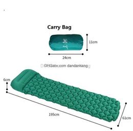 Coussin gonflable extérieur ultraléger résistant à l'humidité Coussins de lit d'air de couchage Tapis de voyage portable en tissu de nylon Matelas de sommeil pour le camping, la randonnée, la voiture, les tapis de voyage