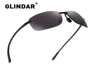 Ultralight gepolariseerde zonnebril mannen mode randloze mannelijke zonnebrillen black2488725