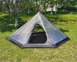 Tentes pyramidales ultra-légères tente intérieure extérieure sans tige été maille tente Portable randonnée randonnée Camping tipi intérieur tente 2205183834199