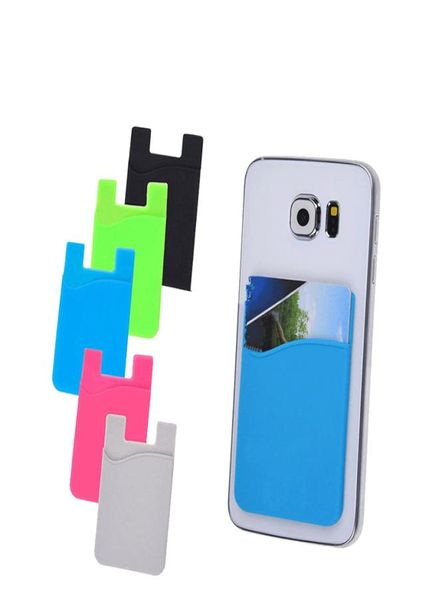 Cajones de teléfono de la tarjeta de crédito auto adhesivo ultraslim Set Titular del titular de la columna de silicona colorida para iPhone 13 12 11 x XR XS MAX 8 7 6S P4421632