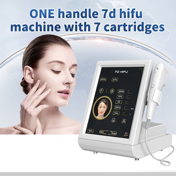 Ultrasónico 7D Hifu Lifting facial Máquina de eliminación de arrugas Ojo / Cuello / Piel de la cara Apriete Antienvejecimiento Cuerpo Adelgazante Ultrasonido enfocado de alta intensidad Instrumento de belleza