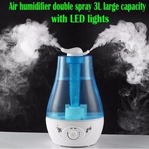 Humidificateur d'air ultrasonique 25W 3L, grand diffuseur d'huile essentielle et d'arôme pratique à Double pulvérisation, pour décharge de brume domestique