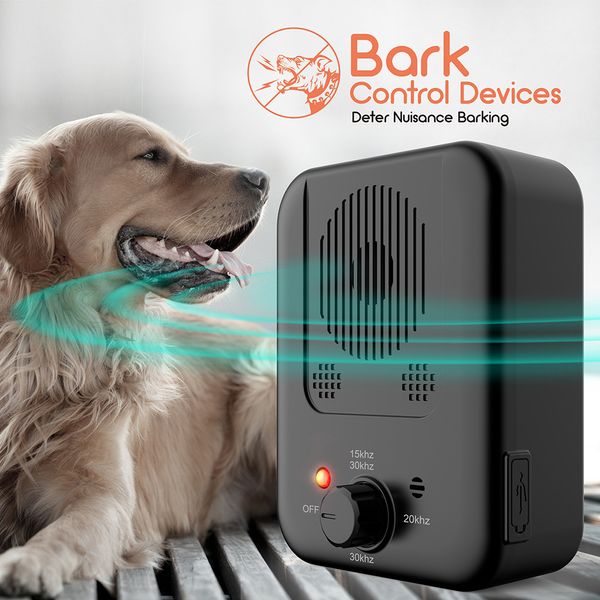 Dispositif anti-aboiement à ultrasons Pet Dog Anti Barking Control Rechargeable Dog Repeller Trainer Training Bark Deterrent Drop Ship Usine en gros pour la revente