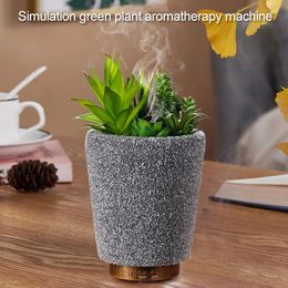 FreeShipping Diffuseur d'arômes à ultrasons Simulation Plante verte Aromathérapie Humidificateur muet 200ML Vaporisateur d'air Sans BPA Arrêt automatique sans eau