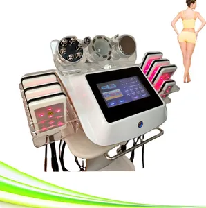 cavitation ultrasonique rf raffermissement de la peau cavitation amincissant la machine portable 6 en 1 blanc spa salon visage raffermissement de la peau graisse cavitation équipement de modelage du corps