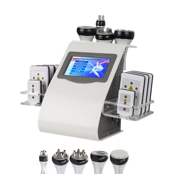 Cavitation ultrasonique amincissant la machine 6 en 1 Lipo Laser corps vide radiofréquence RF Salon Spa équipement de beauté à domicile Diode Lipolaser 8 tampons brûlant les graisses