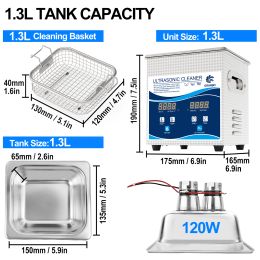 Machine de nettoyage de nettoyage de nettoyant ultrasonique 1.3L
