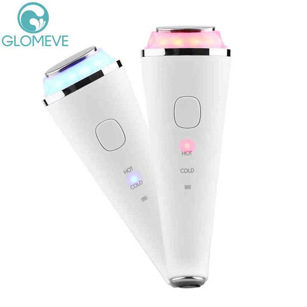 Crioterapia ultrasónica Hot Cold Hammer Vibración Estiramiento facial Masajeador Ultrasonido Retráctil Poro Piel Rejuvenecimiento Belleza Instrumento 220528