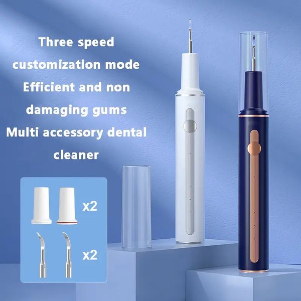 Kit de nettoyage buccal électrique à ultrasons, dissolvant de tartre dentaire, fil dentaire de nettoyage avec têtes de brosse à dents remplaçables, brosse à dents de blanchiment étanche