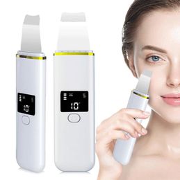 Ultrasone gezichtshuidverzorging Scrubber LCD -scherm Ion EMS Therapie Face Verjongingsreiniger Spatel Blackhead Remover Acne Cleaning 7469448