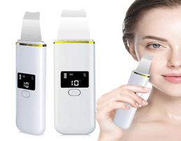 Ultrasone gezichtshuidverzorging Scrubber LCD -scherm Ion EMS Therapie Face Verjongingsreiniger Spatel Blackhead Remover Acne Cleaning 5380298