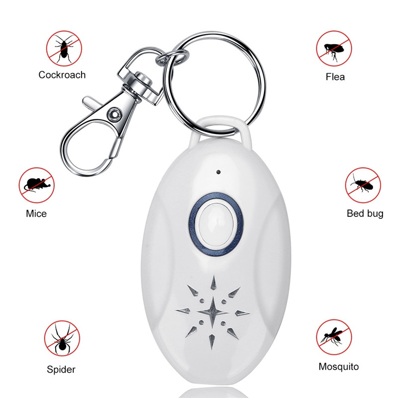 Ultrasonic Mosquito Repellent Keychain Mobile Portable Pest Repeller Outdoor Pest Reject Flea and Tick Prevention for Dogs Cats Pets