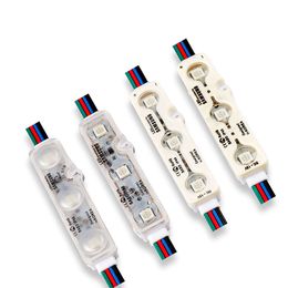 Módulos LED de inyección de sello ultrasónico 5050 SMD 3LED RGB Módulo LED impermeable IP67 DC12V Lente transparente para diseño de publicidad de letreros