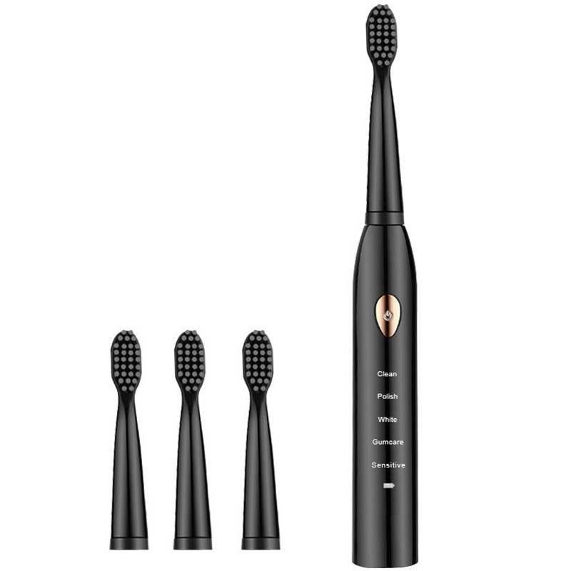 Ultrasonic Sonic Electric Toothbrush Rechargeable Tooth Brushes 2 Minutes Timer Teeth Brush With 4Pcs Replacement Heads DHL