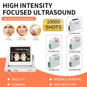 Machine à ultrasons Hifu pour lifting du visage, raffermissement de la peau, équipement de beauté, élimination des rides, 10 000 tirs, ultrasons focalisés de haute intensité avec 5 cartouches322
