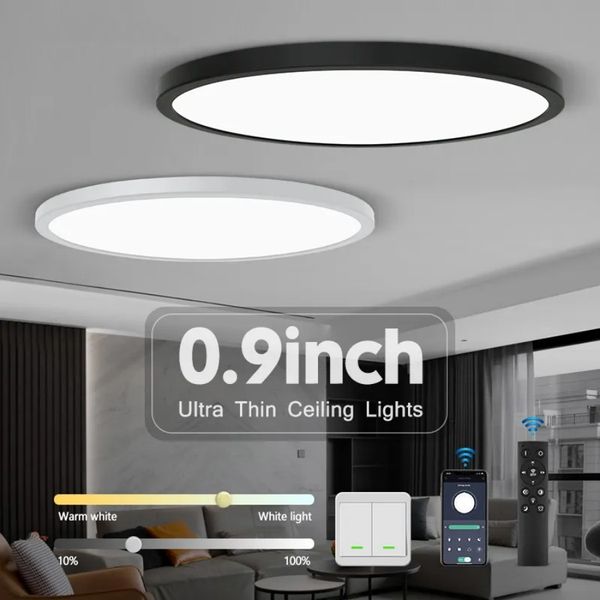 Ultramin 0,9 pouce luminosité Dimmable LED Plafond lampe pour chambre à coucher lampes de cuisine du salon