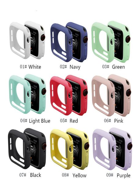 Funda ultrafina de color caramelo para Apple Watch Case 44mm 40mm 42mm 38mm Accesorio Protector de silicona suave iWatch Series SE 6 5 4 3 3766809