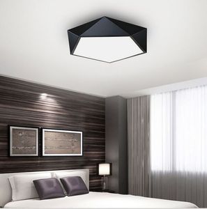 Ultradunne Moderne LED Plafondverlichting Simple Home Deco-armaturen Slaapkamer Dining Woonkamer Ijzer Zwart Wit Pentagon Plafondlamp Myy