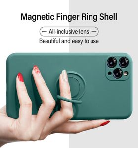 Ultradunne Siliconen Magnetische Telefoon Gevallen Voor iPhone 12 11 Pro SE XS max XR X 8 7 6 Plus ring Beugel Cove49196583031533