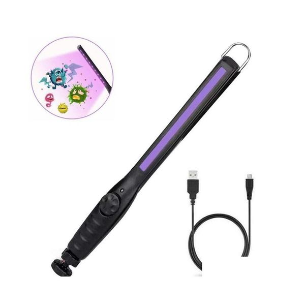 Lámpara de desinfección ultravioleta Luces ultravioleta 21Led Palo de mano germicida portátil Luz esterilizante bacteriana recargable que mata los ácaros Dh41L