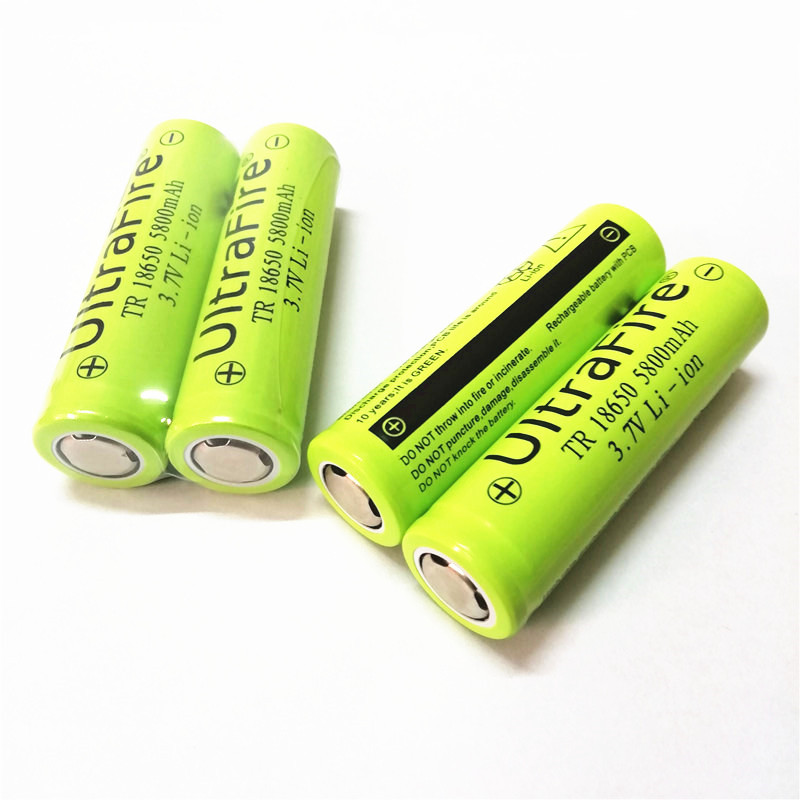 green 18650 5800mAh 3.7V Rechargeable f lithium battery Explosion-proof flashlight battery Hair removal instrument battery
