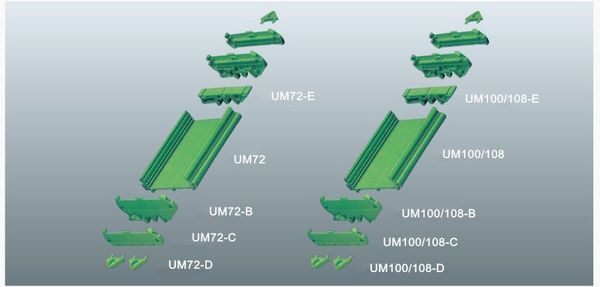 Freeshipping UM100 base de support de circuit imprimé de montage de panneau de rail profilé porteur PCB DIN UM boîte en plastique DIN enceinte pcb ferroviaire