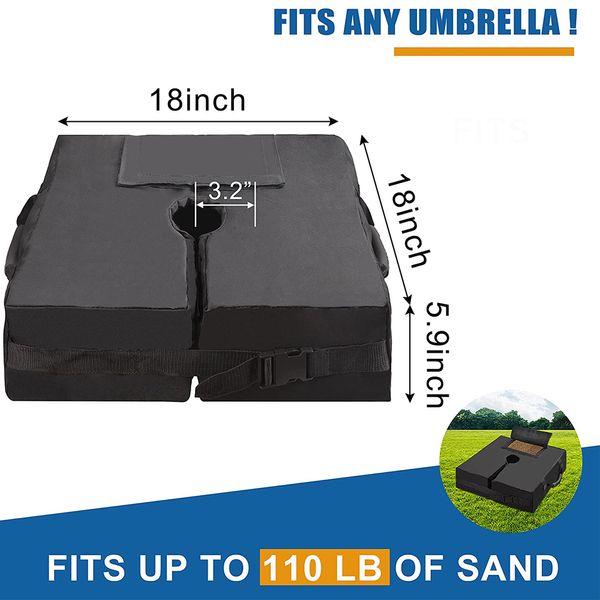 Sac de poids de base du parapluie carré / sacs de poids détachables pour le parapluie extérieur stand plage imperméable de la tente imperméable Sac de sable