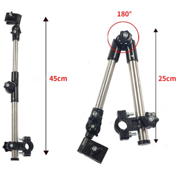 Guarda-chuva stands de aço inoxidável qualquer ângulo giratório cadeira de rodas bicicleta conector carrinho titular chuva engrenagem ferramenta 230920