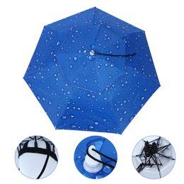 Parapluies 1 Pc 95cm Parapluie Extérieur Mains Libres Monté sur la Tête Double Couche