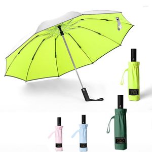 Parapluies 10 K Parapluie inversé coupe-vent pour hommes Auto Business Car Anti-UV Femmes Fold Sun Automatique Mâle Paraguas