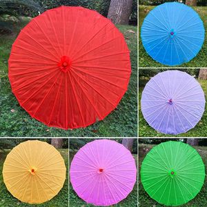 Parapluies 10 pcs chinois couleur tissu parapluie blanc rose parasols Chine danse traditionnelle couleur parasol japonais soie accessoires