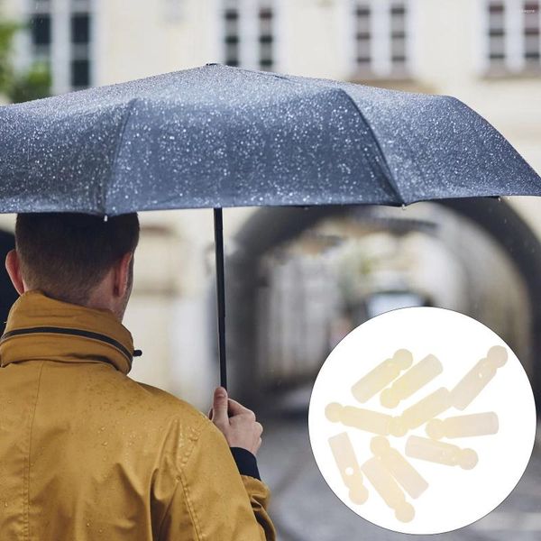 Parapluies 10 pcs pluie parapluie queue perles plastique os couvertures pliable