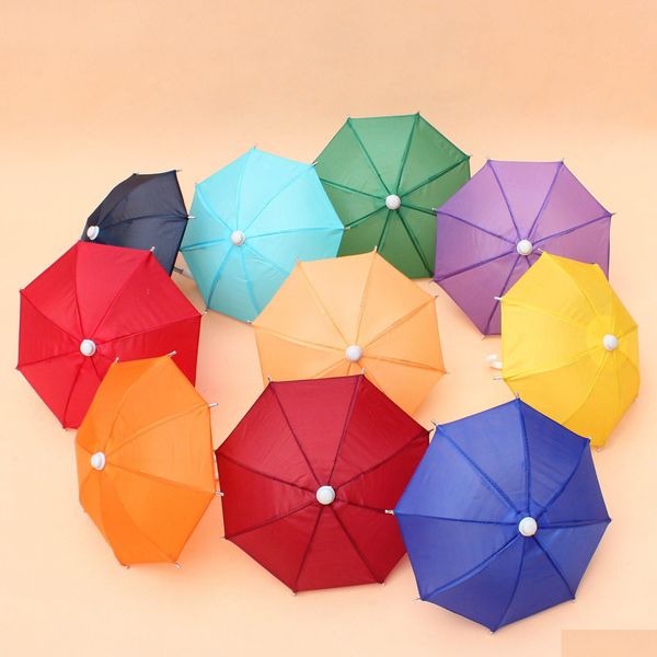 Parapluies 100 pièces couleur unie Mini enfants parapluie fête cadeau jouet Prop parapluies décoratifs tige droite poignée de pliage goutte livraison Dhs4R