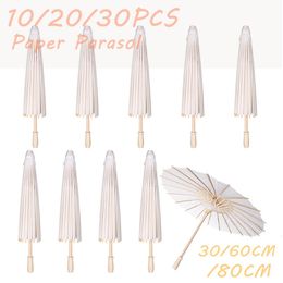 Parapluies 102030PCS Papier Parasol 6080cm Chinois Blanc DIY Parapluie Pography Props pour Baby Shower Party Wedding 230510