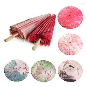 Parapluies 10pcs style chinois soie femmes parapluie japonais fleurs de cerisier danse ancienne décorative WB56