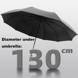 Paraguas 130 cm Tamaño grande Hombres de calidad superior Lluvia Mujer A prueba de viento Paraguas grandes Hombres Mujeres Sol 3 Parapluie al aire libre plegable 220929