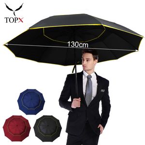 Parapluies 130 cm coupe-vent Double grand parapluie pliant femme voiture luxe affaires hommes pluie femmes cadeau extérieur Parasol 220929