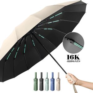 Parapluies 16K Double Os Grand Parapluie Hommes Femmes Coupe-Vent Compact Automatique Pliant Affaires Luxe Soleil Pluie Voyage 231123