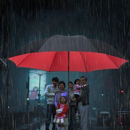 Paraplu's 185 cm grote lange handgreep paraplu dubbele laag winddicht versterkte paraplu familie outdoor reis regen paraplu's vissen camping 230314