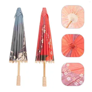 Paraplu's 2 Stuks Kleding Papieren Paraplu Kind Vintage Decor Japanse Stijl Houten Pography Prop