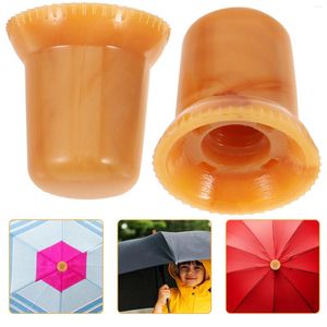 Paraplu's 2 pc's paraplu hoed accessoires hoeden tops toppen beveiligingsvervangingsomslag kleine zwarte doppen zon tips plastic