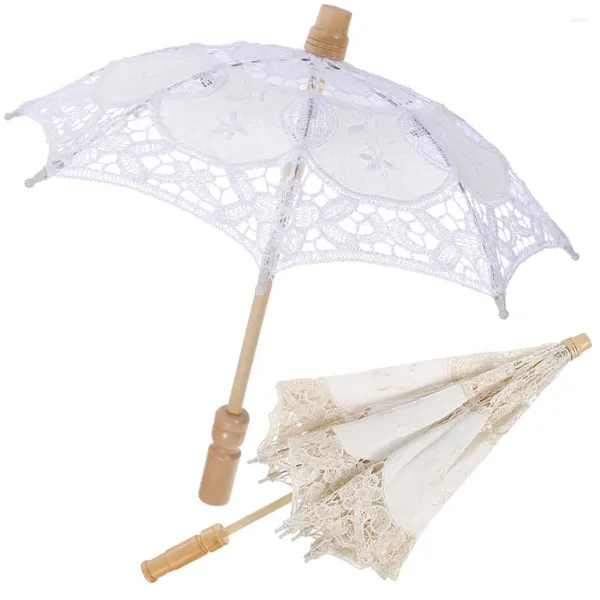 Parapluies 2 pcs mariage parapluie maison décorations maison prop mariée artisanat en bois