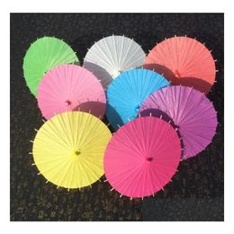 Parapluies 20/30/40 / 60cm Qualité Chinois Japonais Parasol Papier Parapluie Pour Les Demoiselles D'honneur De Mariage Faveurs D'été Su Homefavor Dh0C9