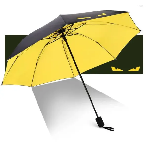 Paraguas 20 piezas Devil's Eye Sun Umbrella plegable plástico negro automático protección de doble uso sombra de lluvia