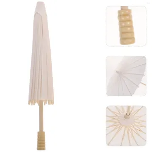 Parapluies 2pcs Paper Parasol 11 8 pouces de diamètre petit bricolage blanc pour enfants artisanat po accessoires (poignée aléatoire)
