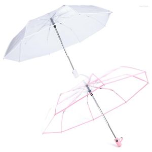 Parapluies 2pcs Transparent Parapluie Automatique Pluie Femmes Hommes Sun Auto Compact Pliant Coupe-Vent Style Clear Transpa