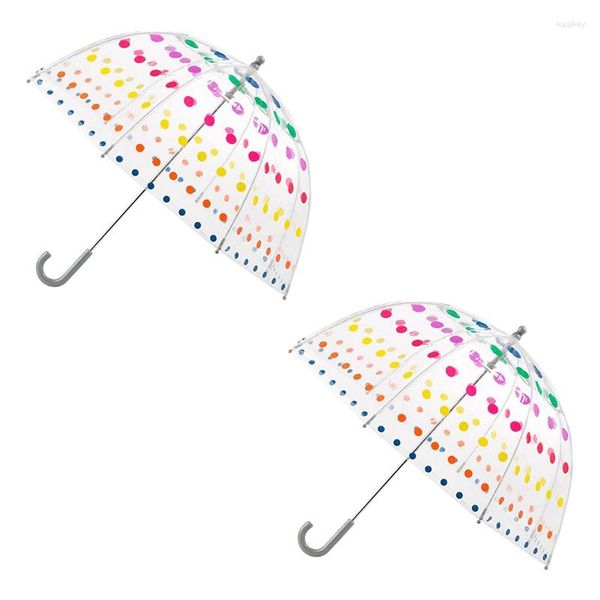 Parapluies 2X Kid's Clear Bubble Umbrella Men's and Women's Children's Transparent Long Handle Fashion