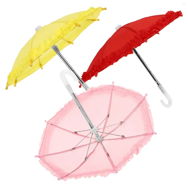 Parapluies 3 PCS Lace Toy Umbrella Kids Beach Toys Miniature Enfants Cognitive Aquarium Polyester Home Decor