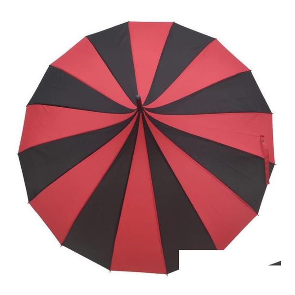Parapluies 30pcs Design créatif Noir et blanc rayé Golf Parapluie à long manche droite Pagode SN4085 Drop Livraison Home Garden DH4AS