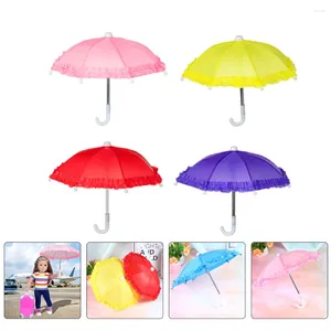 Parapluies 4 pièces Mini parapluie décor enfants enfants jouet accessoire tissu minuscule dentelle décorative jouets pour enfants
